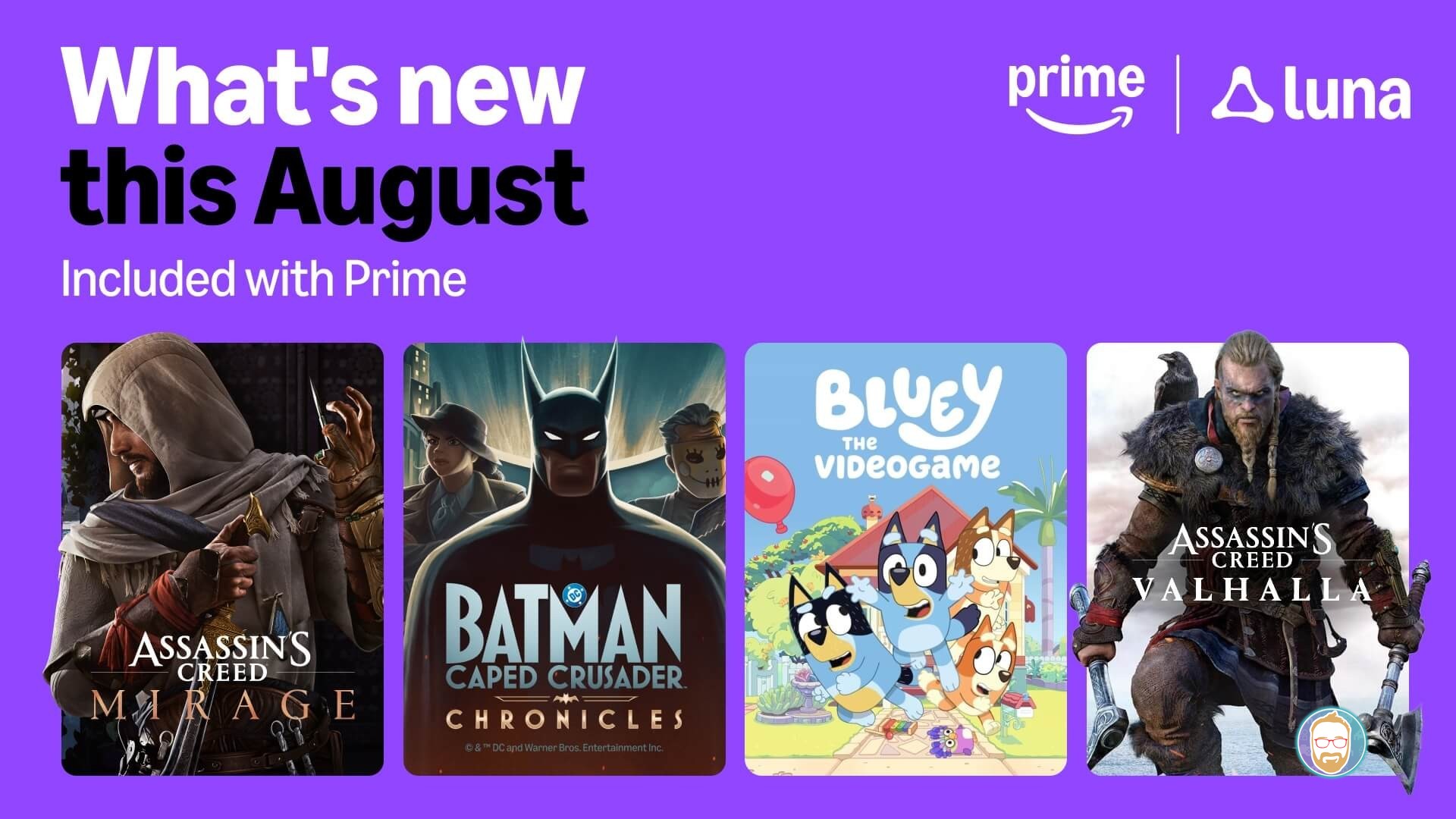 Amazon Luna: ¡Agosto trae Batman y Assassin's Creed para la familia!