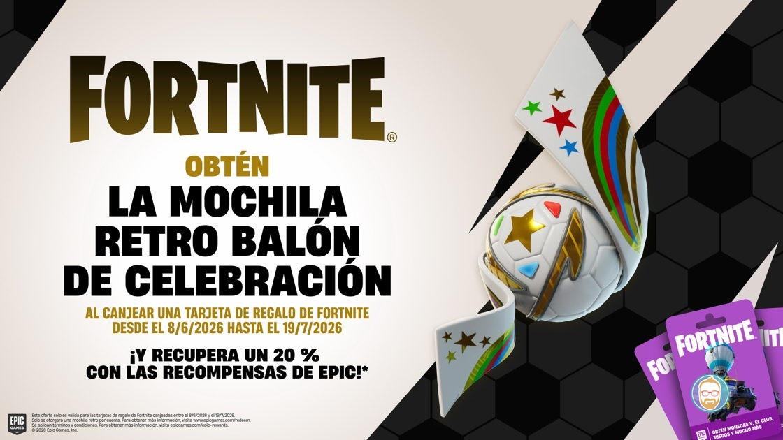 ¡Fortnite se pone la cachucha! Gana una mochila de balón de futbol con tarjetas de regalo