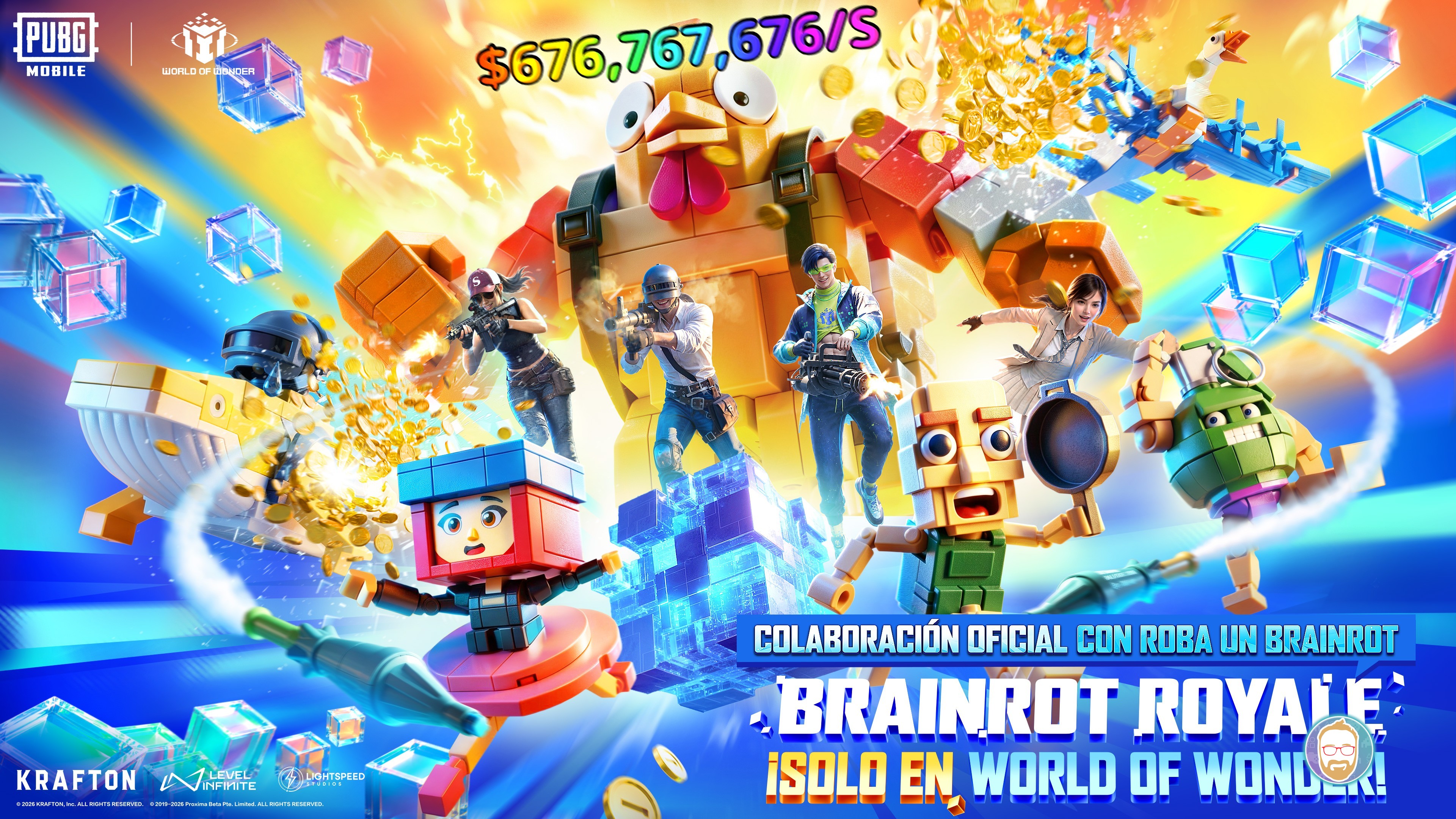 PUBG MOBILE se une a Do Big Studios para "Brainrot Royale" en World of Wonder
